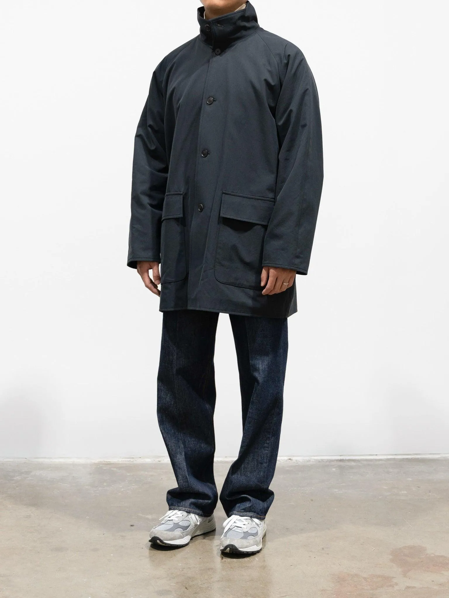 Finx Hard Twist Gabardine Blouson Coat - Ink Black Chambray