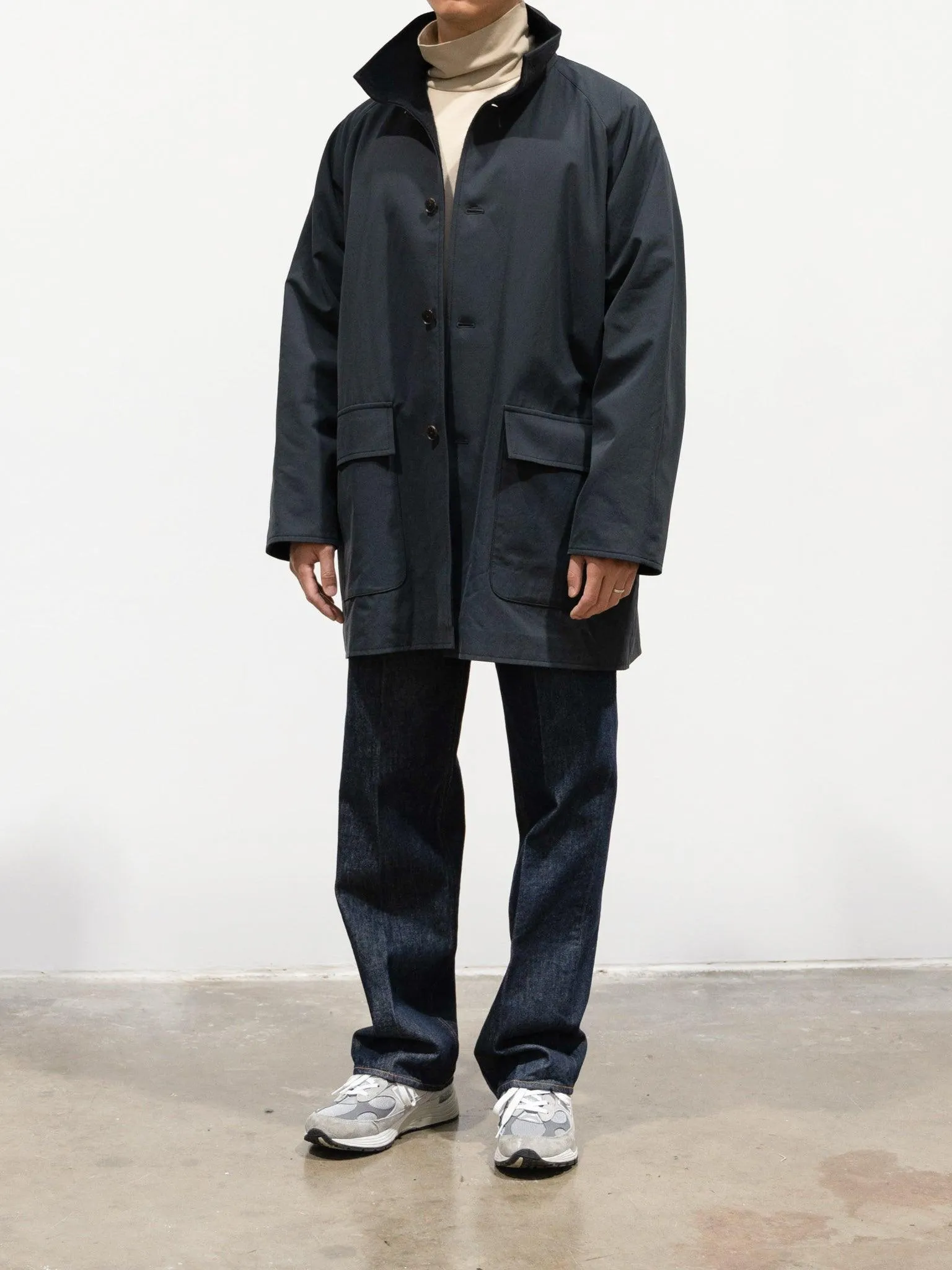 Finx Hard Twist Gabardine Blouson Coat - Ink Black Chambray