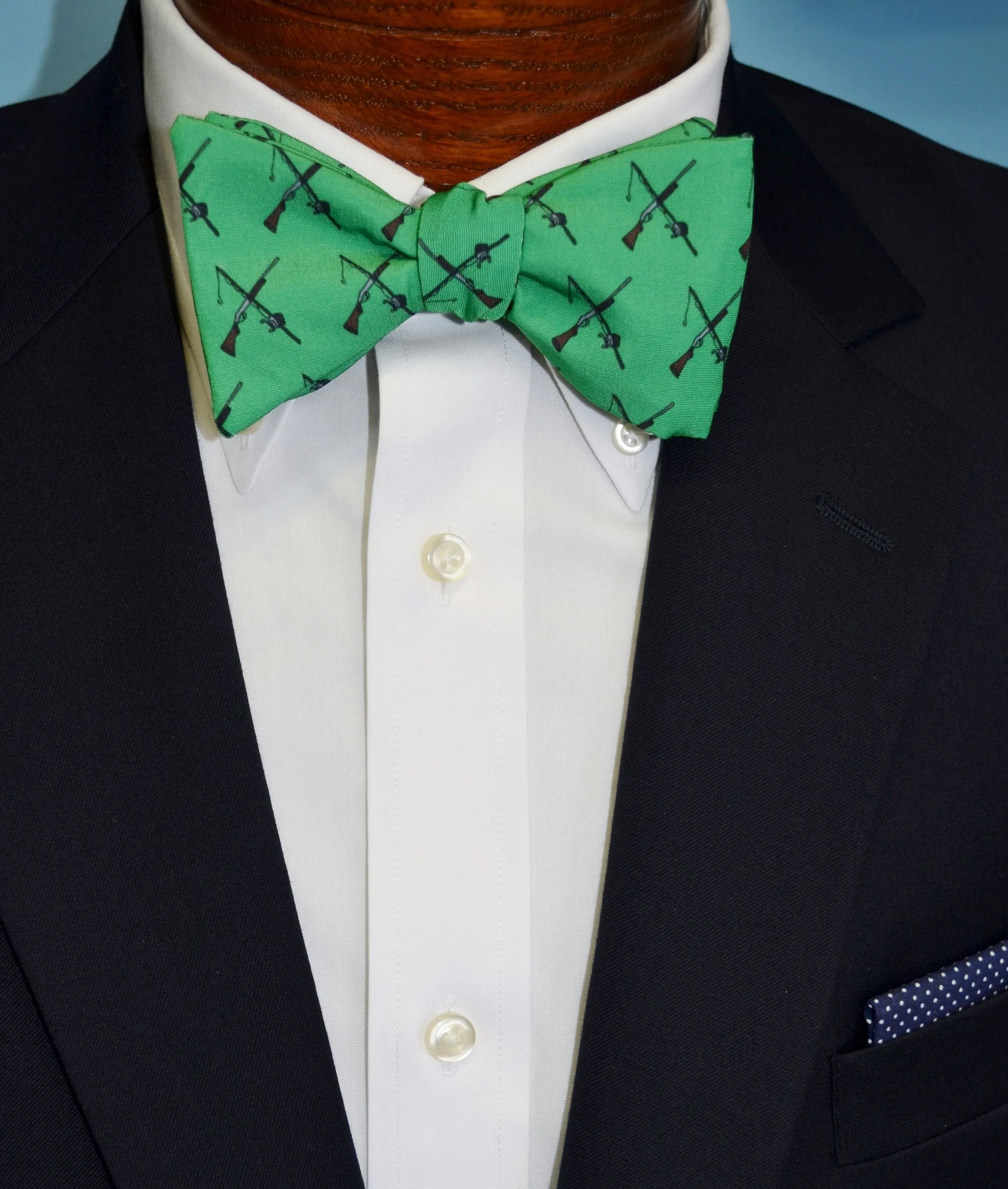 Fishing Rod and Gun Bow Tie