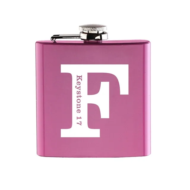 Funki Buys | Hip Flasks | Pink Custom 6oz Hip Flask | Bridal Gifts