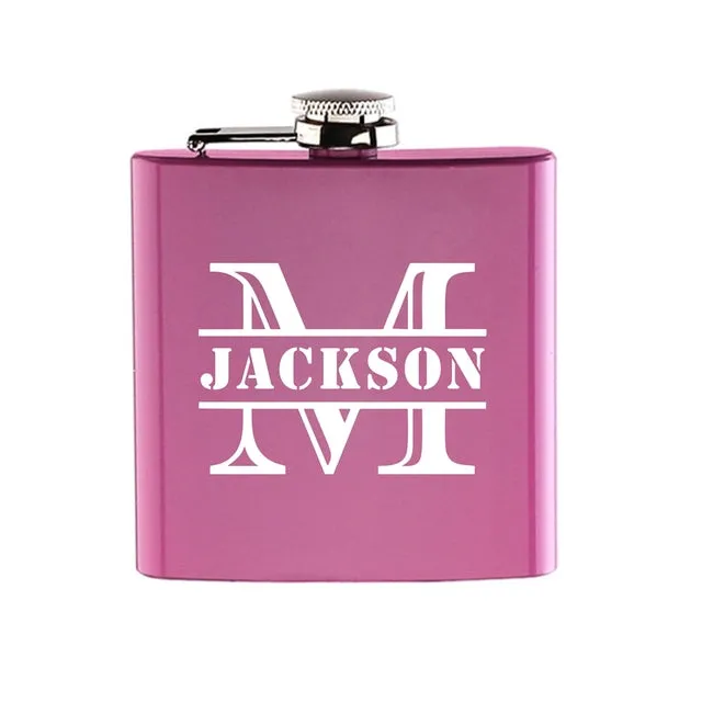 Funki Buys | Hip Flasks | Pink Custom 6oz Hip Flask | Bridal Gifts