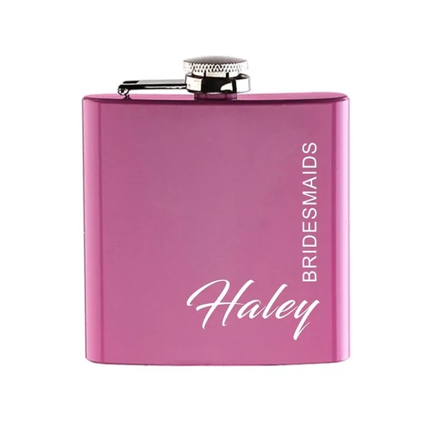 Funki Buys | Hip Flasks | Pink Custom 6oz Hip Flask | Bridal Gifts