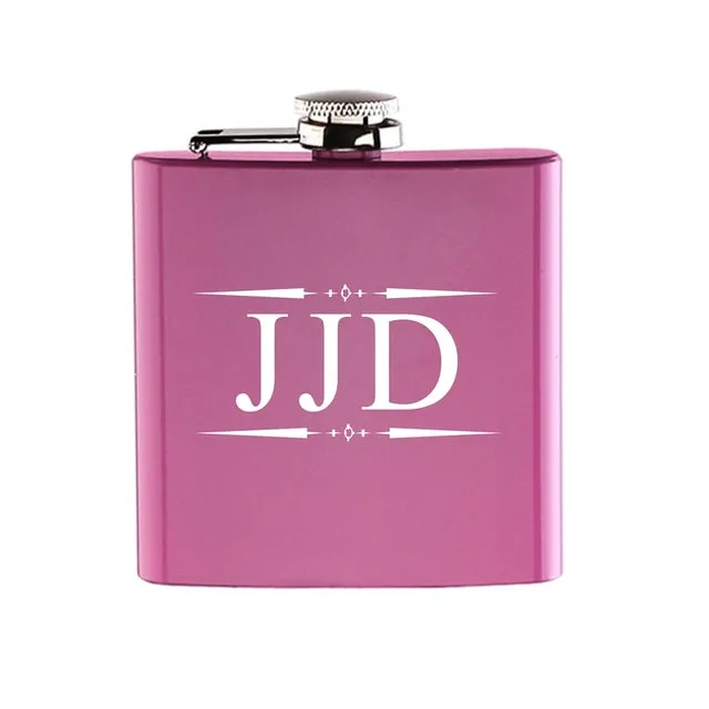 Funki Buys | Hip Flasks | Pink Custom 6oz Hip Flask | Bridal Gifts