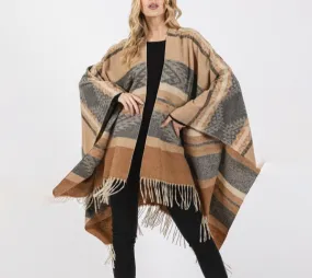 Gentle Embrace Western Print Poncho (Assorted)