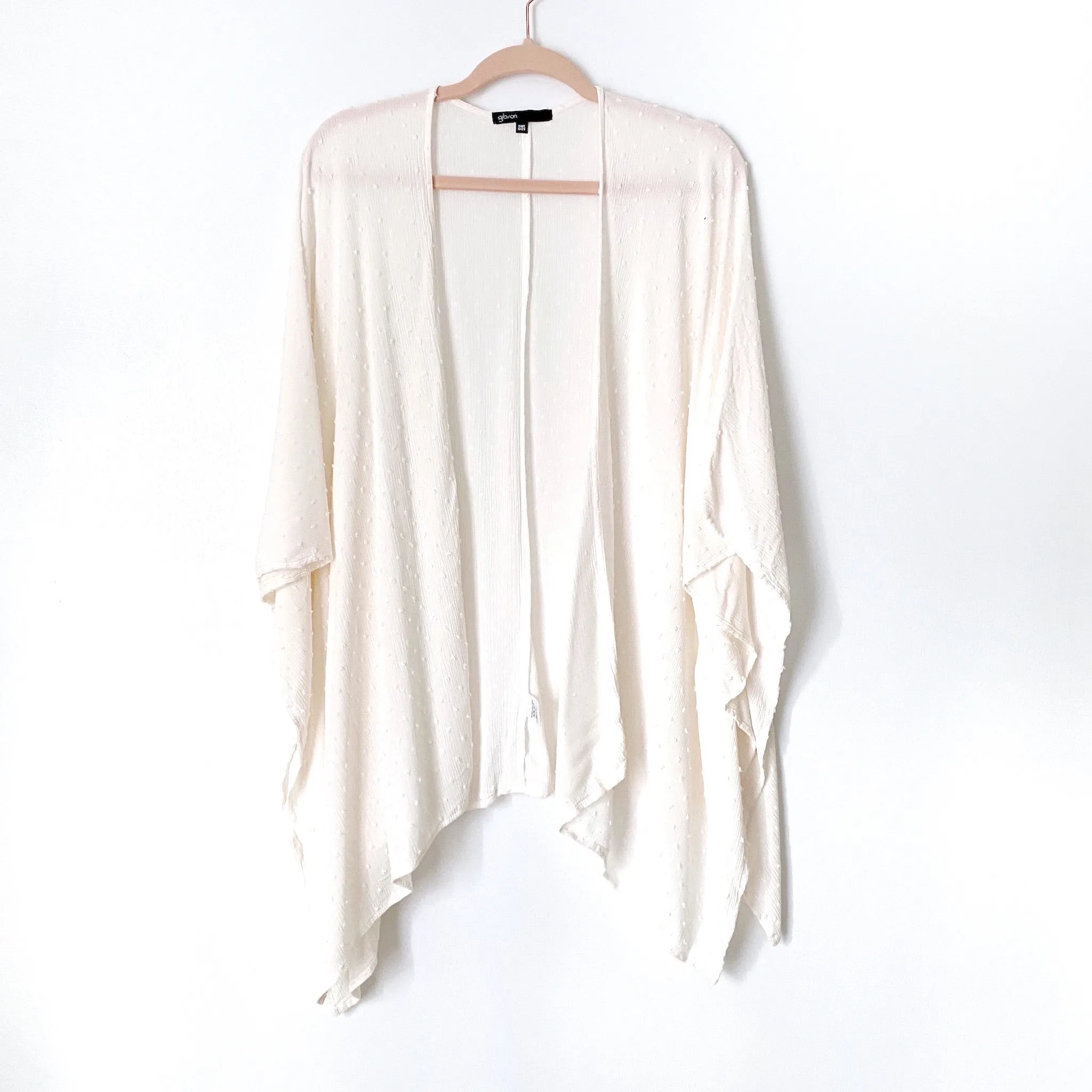 Gibson Ivory Swiss Dot Poncho Cardigan- OS