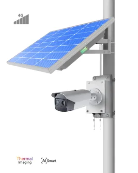 (GO SOLO Thermal) Commercial Solar Power Camera KIT with Thermal Imaging