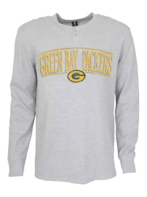 Green Bay Packers Concepts Sport Gray Huddle Henley Long Sleeve Thermal T-Shirt