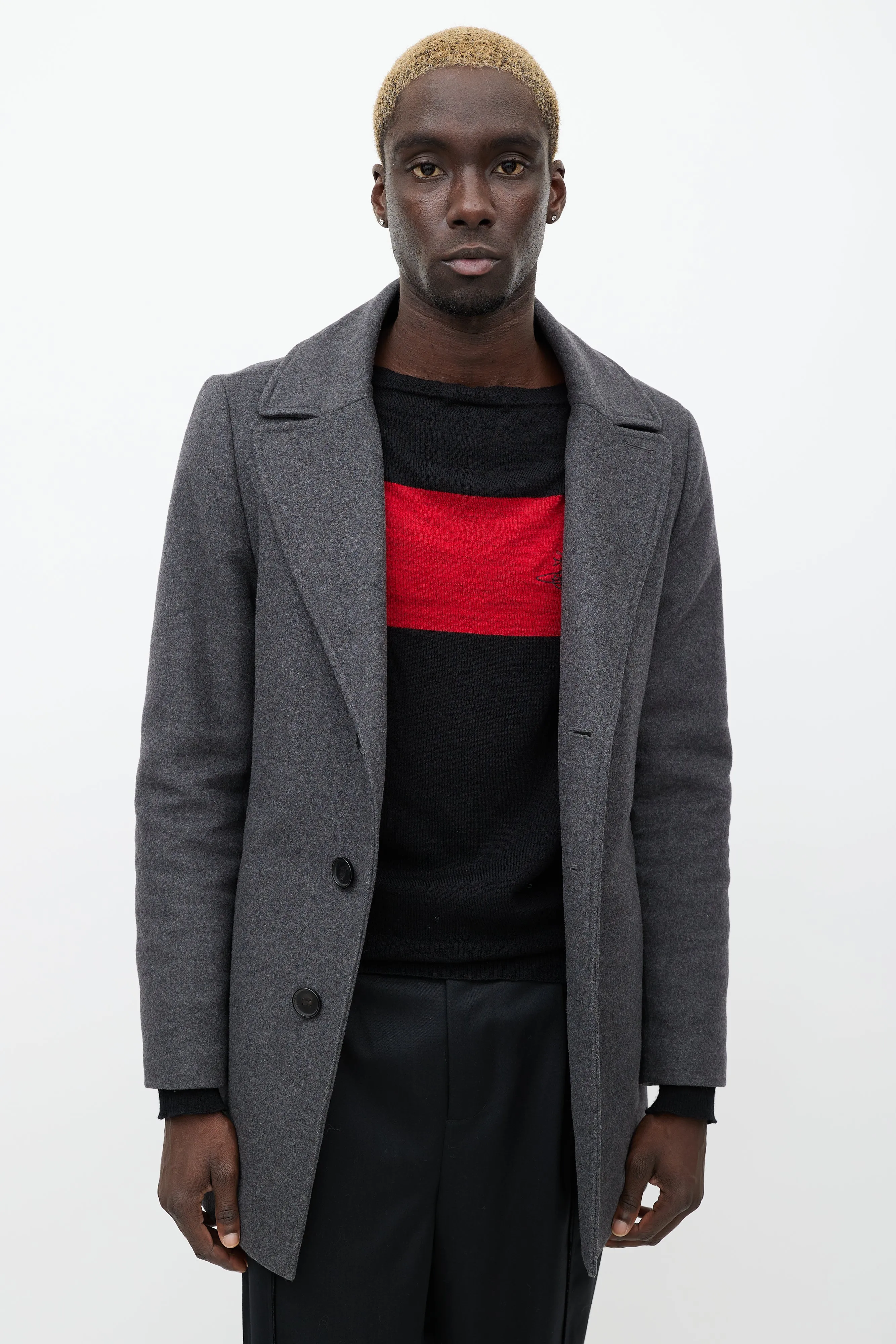 Grey Wool & Cashmere Blend Dillon Coat