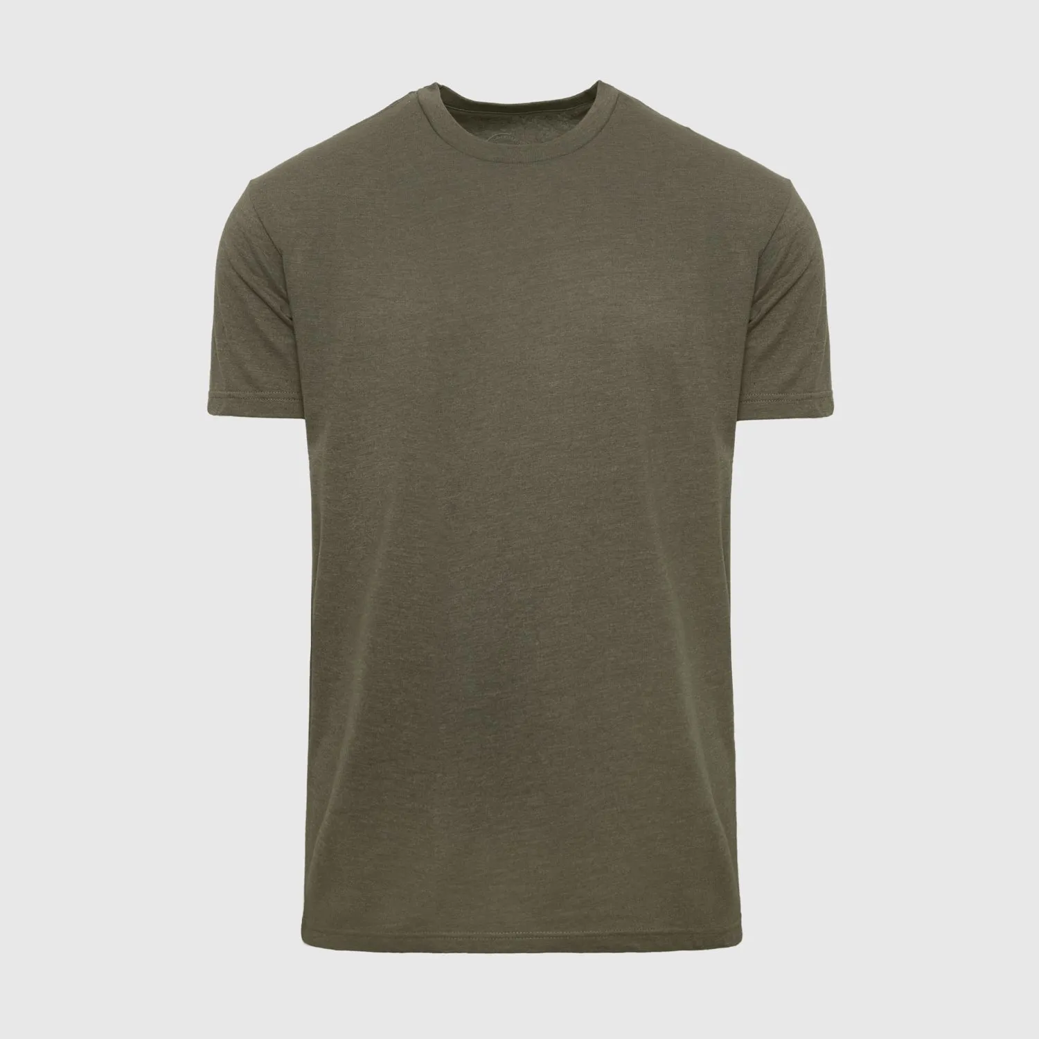 Heather Military Green Short Sleeve Crew Neck Tee