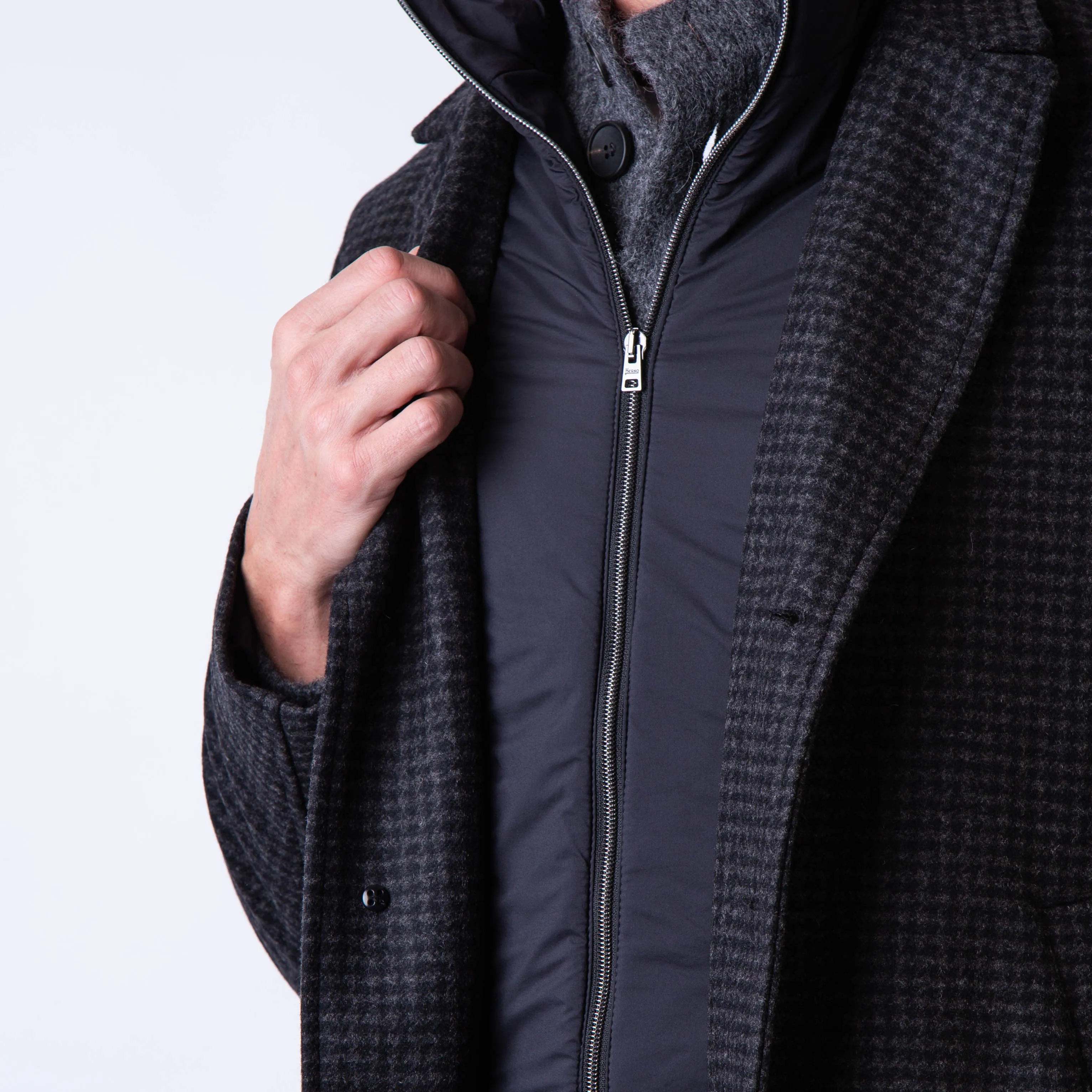 HERNO COAT CA000200U-33436R 9394 BLACK/GREY