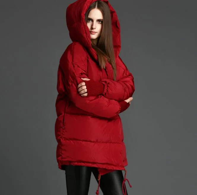 Hooded Women Winter Puffer Coat 90% Duck Down Jackets Warm Down Coat Any Size