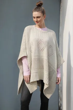 Ivory Cashmere Poncho