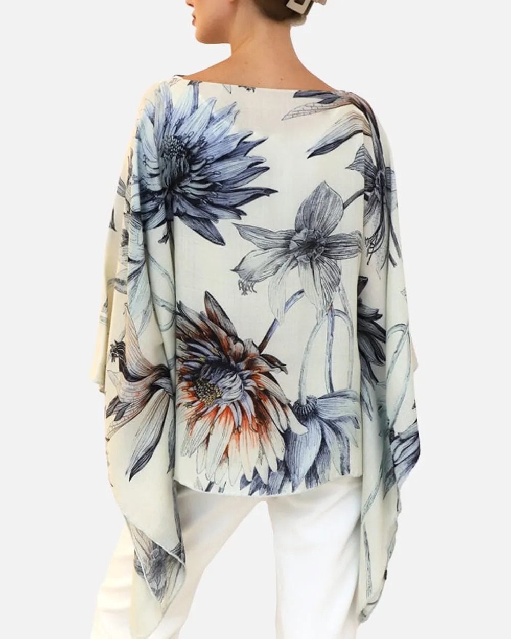 Ivory Dahlia Poncho