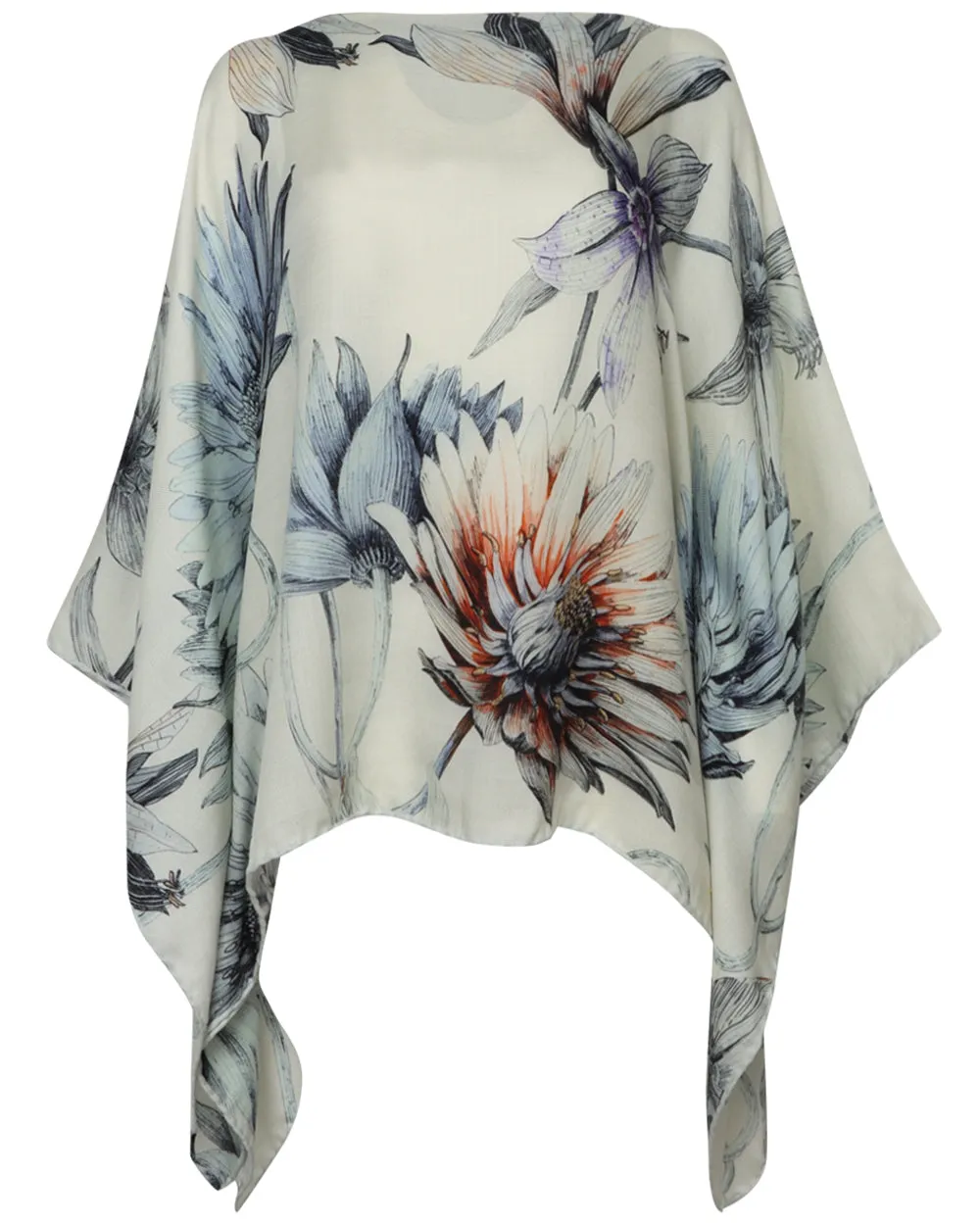 Ivory Dahlia Poncho