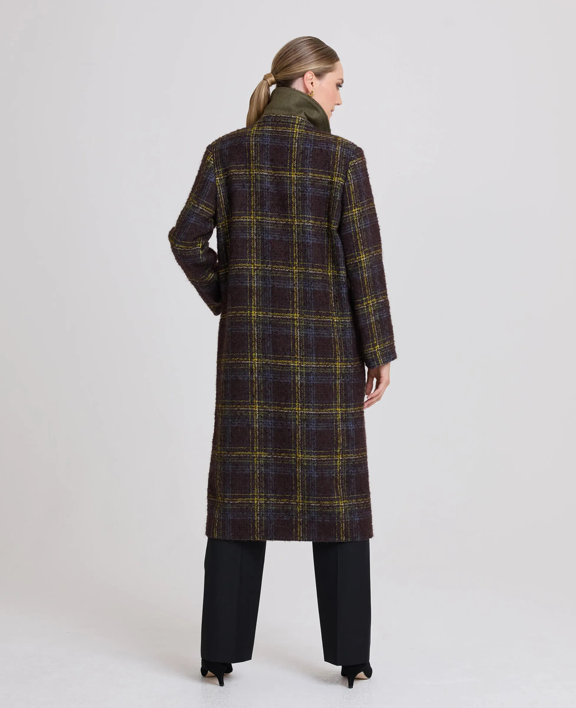 Jemima Check Wool and Mohair Blend Coat