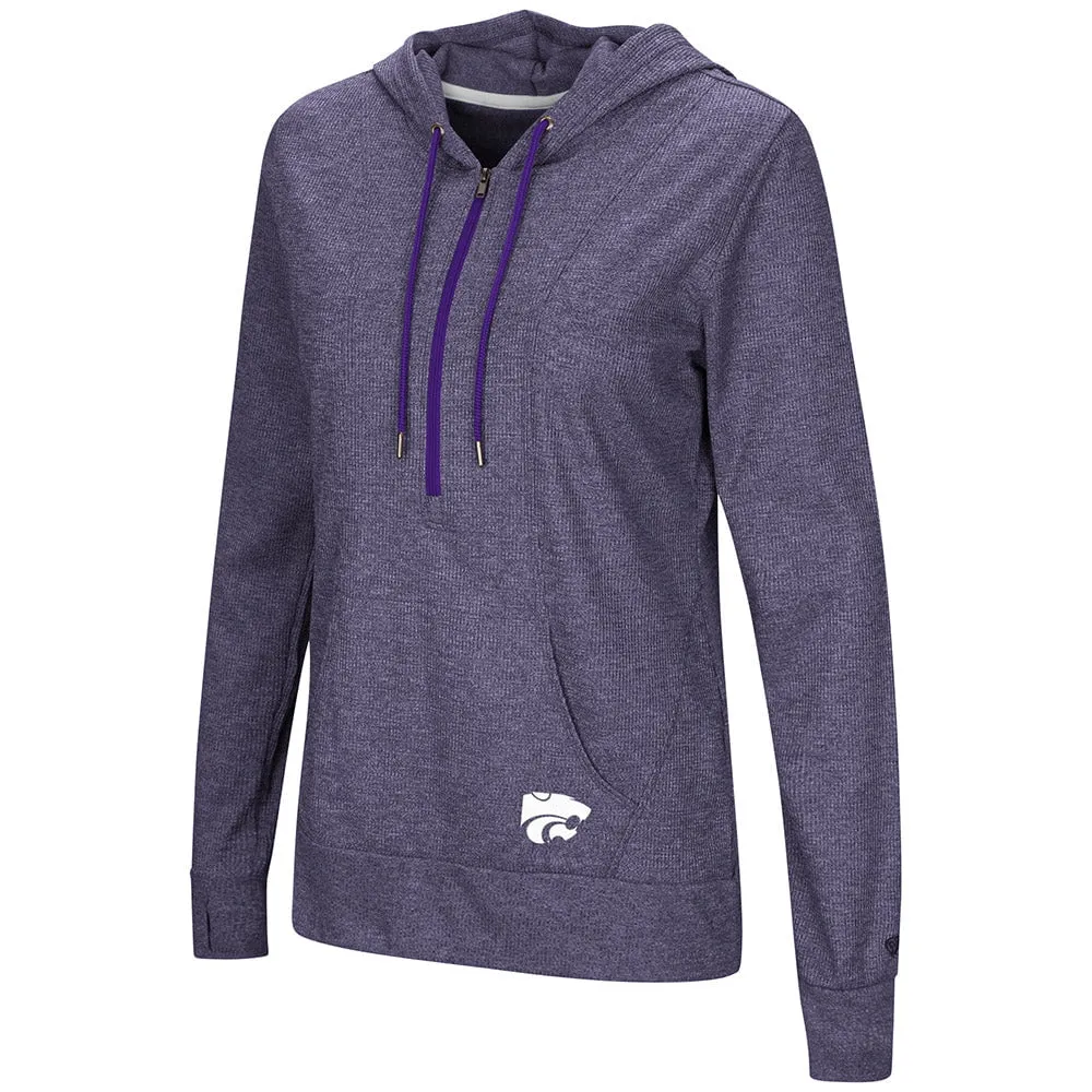 Kansas State Wildcats WOMEN'S "Sugar" 1/2 Zip Thermal Hoodie T-Shirt