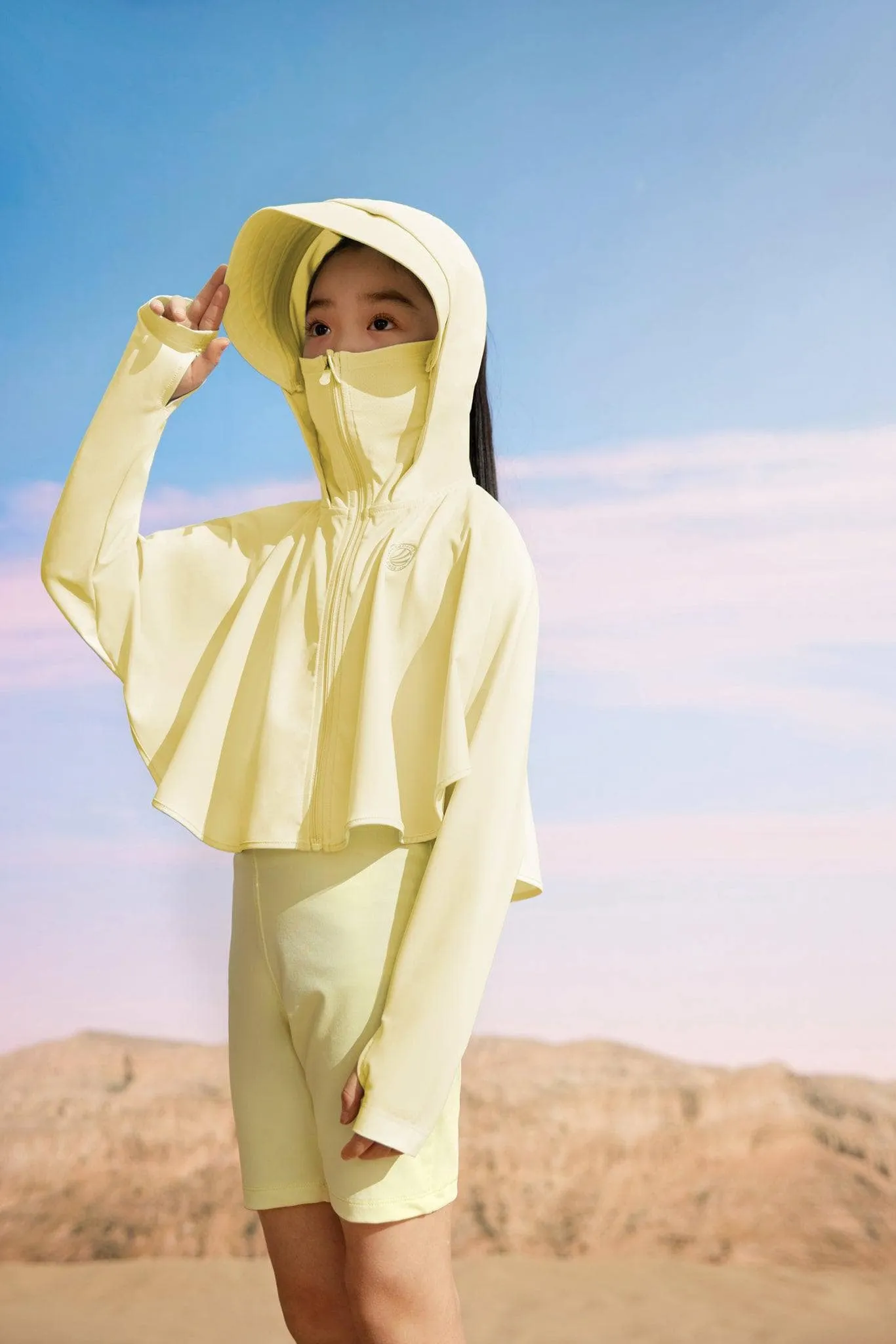 Kid's Sun Protection Cropped Poncho Jacket