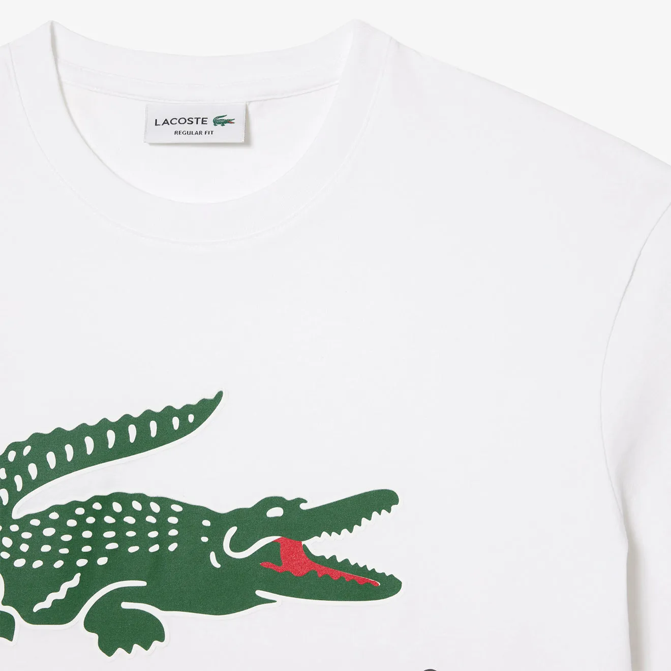 Lacoste Cotton Jersey Signature Print T-Shirt White