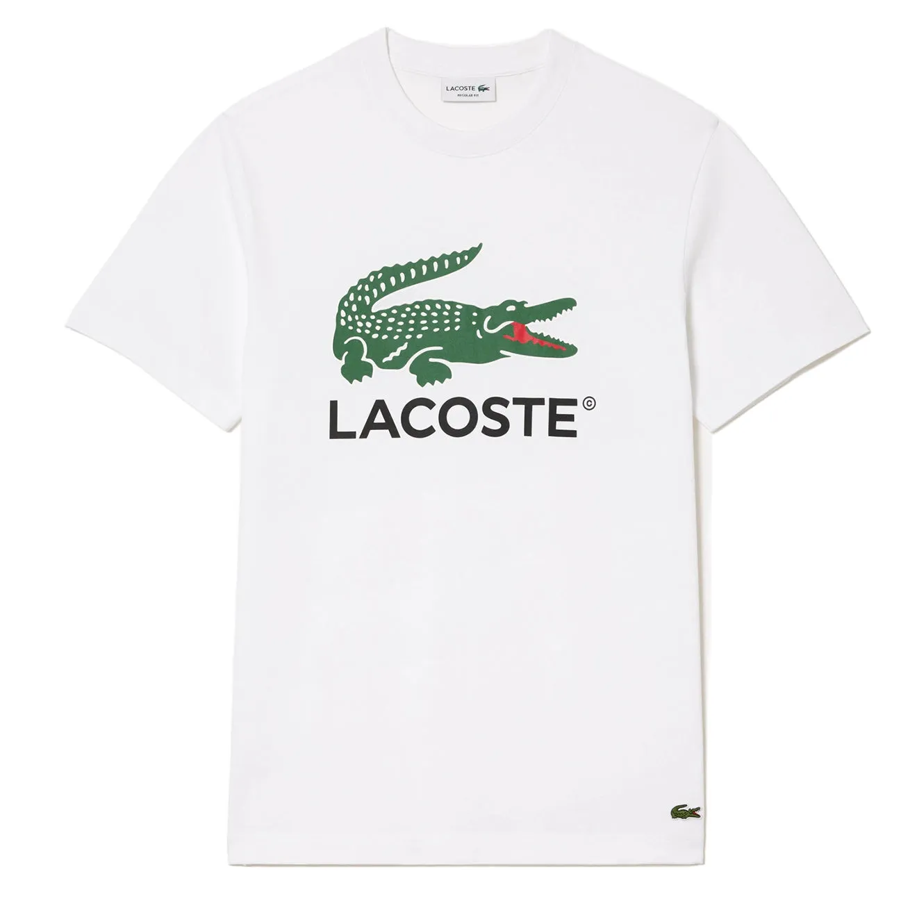 Lacoste Cotton Jersey Signature Print T-Shirt White