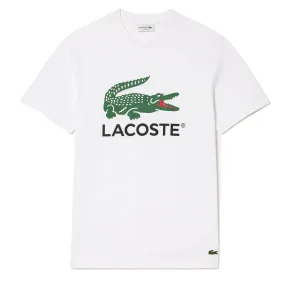 Lacoste Cotton Jersey Signature Print T-Shirt White