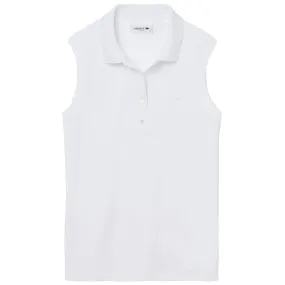 Lacoste Women's Sleeveless Cotton Pique Polo - White