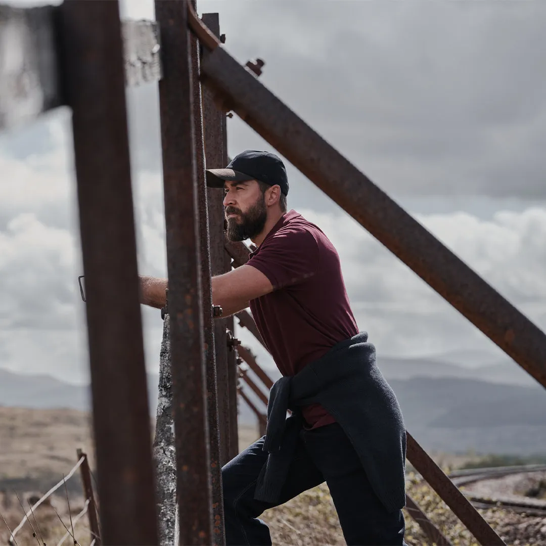 Largs Pique Polo Shirt Bordeaux by Hoggs of Fife