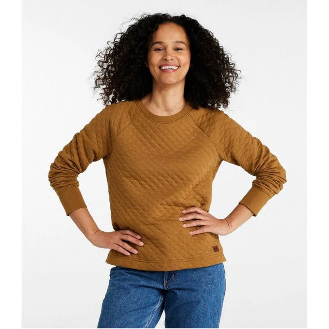 L.L.Bean Women's Regular Quilted Crewenck Pullover