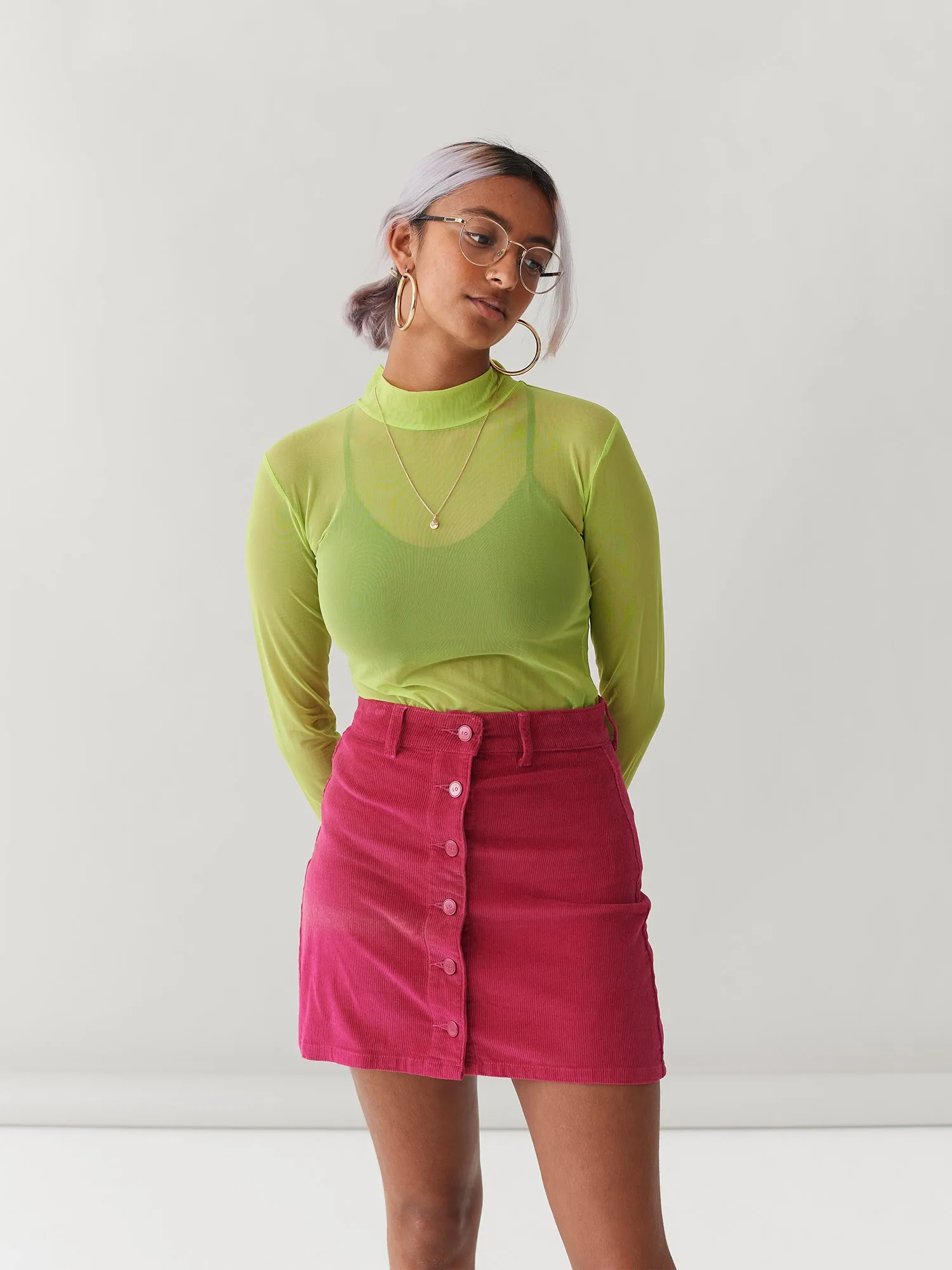 LO Sheer Turtleneck - Lime