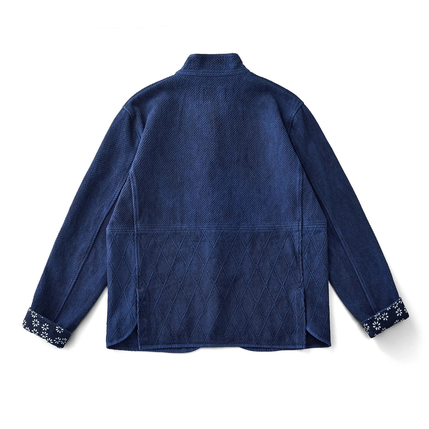 Men's Indigo Sashiko Jacket - Chinese Traditional Style Tang Suit