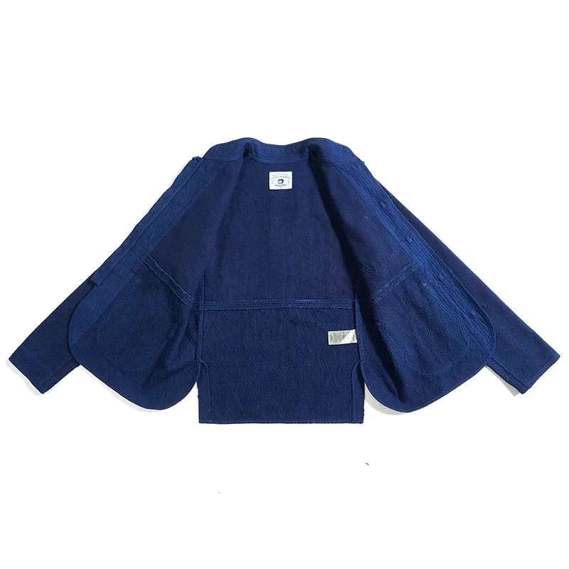 Men's Indigo Sashiko Jacket - Chinese Traditional Style Tang Suit