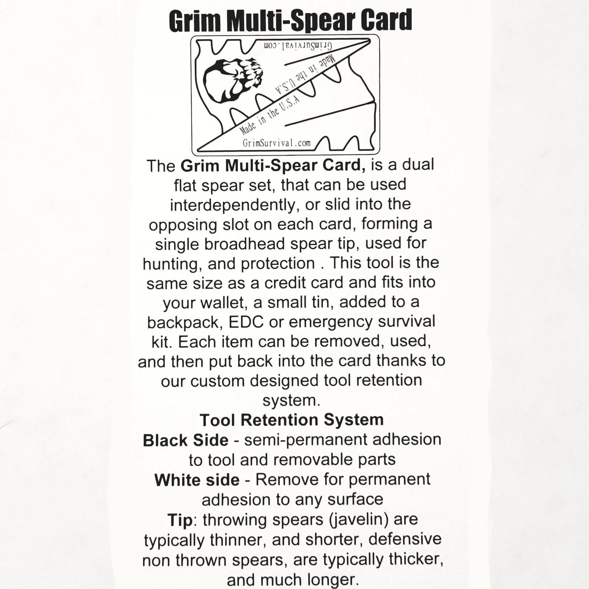 Multi Spear Survival Card : Survival Spearhead Set