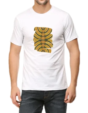 Mustard & Grey Arch Geometric Design Men's T Shirt D07