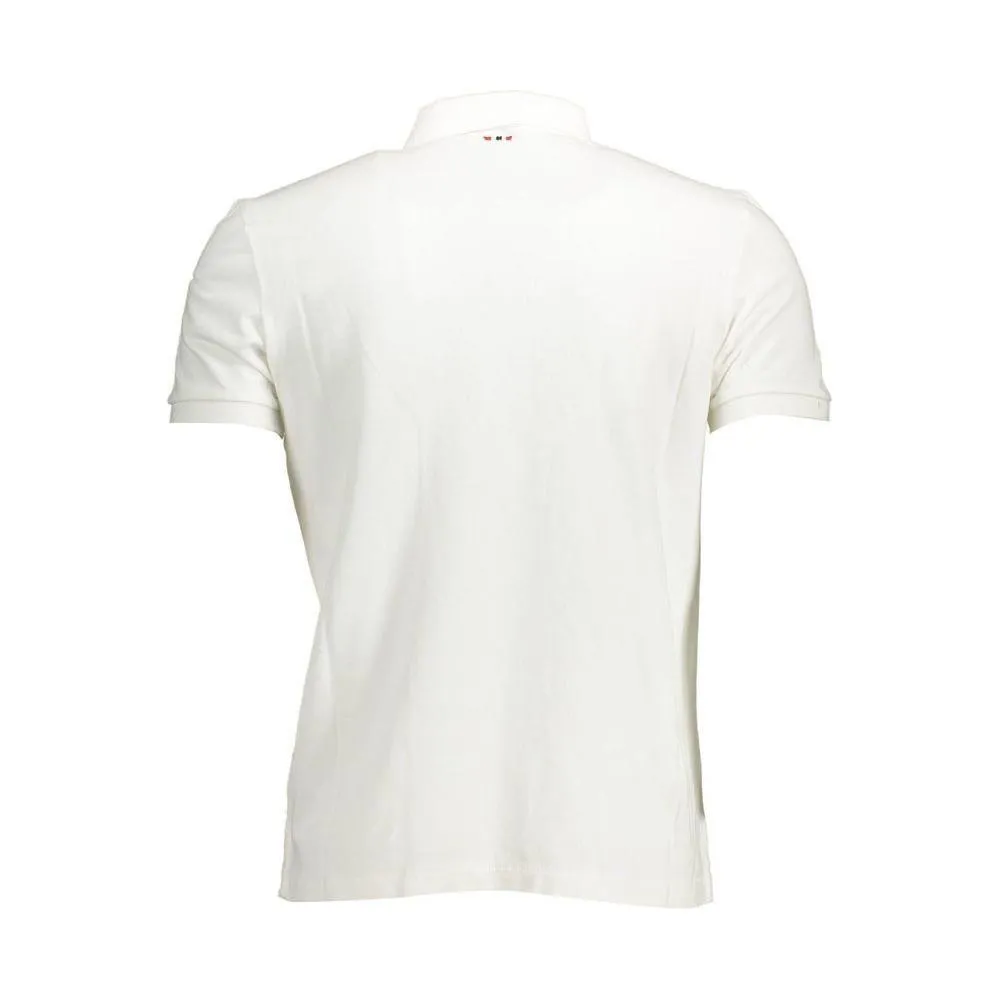 Napapijri White Cotton Men Polo Shirt