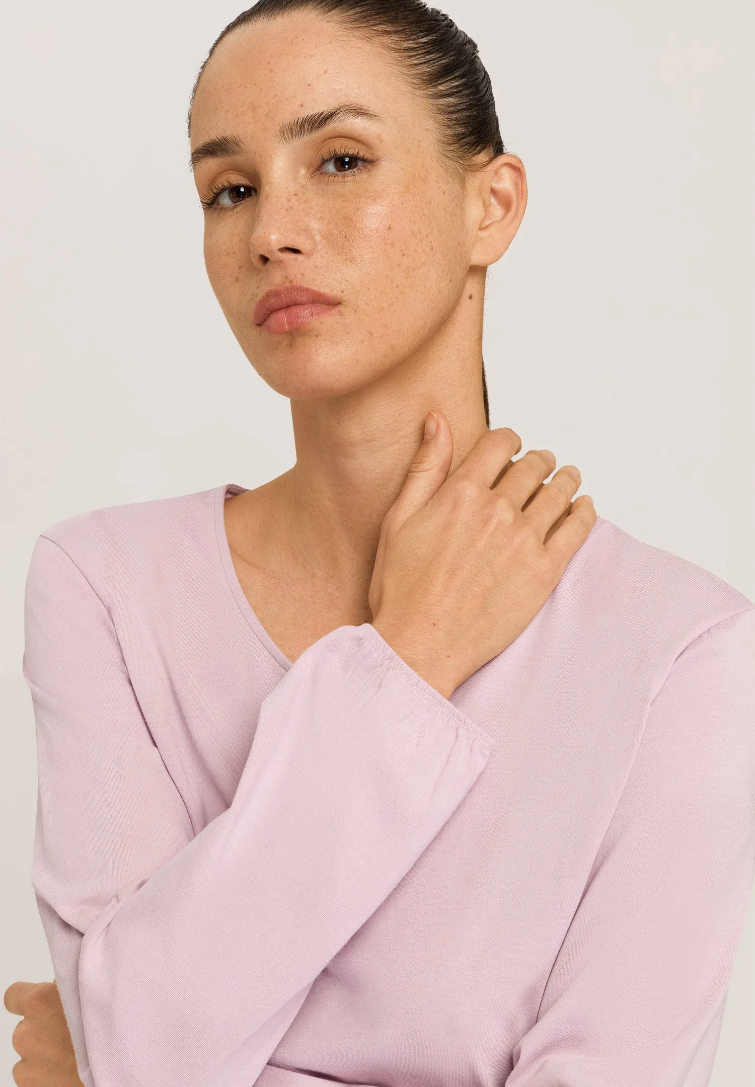 Natural Shirt Organic Cotton Round Neck Top | Crepe Pink 78750-1499