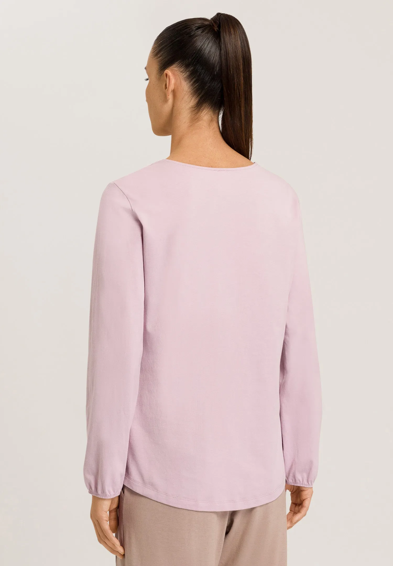 Natural Shirt Organic Cotton Round Neck Top | Crepe Pink 78750-1499