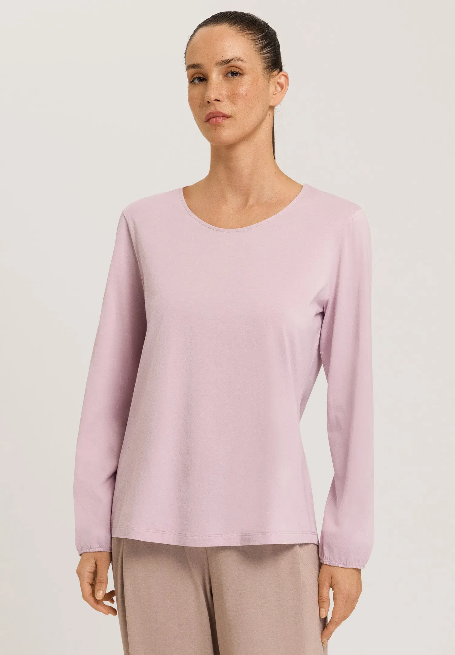 Natural Shirt Organic Cotton Round Neck Top | Crepe Pink 78750-1499