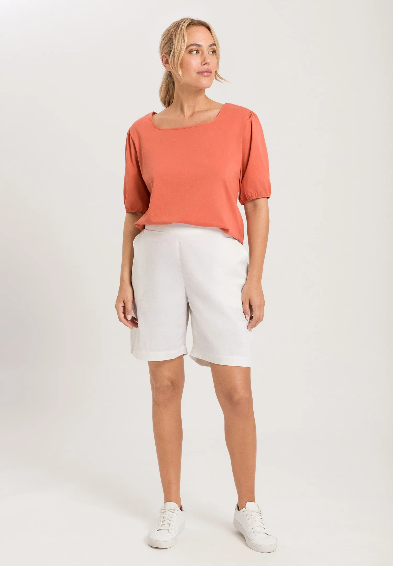 Natural Shirt Organic Cotton Square Neck Top | Apricot Brandy 78807-2294