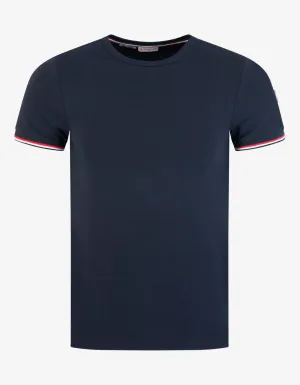 Navy Blue Stretch-Cotton Slim Fit T-Shirt