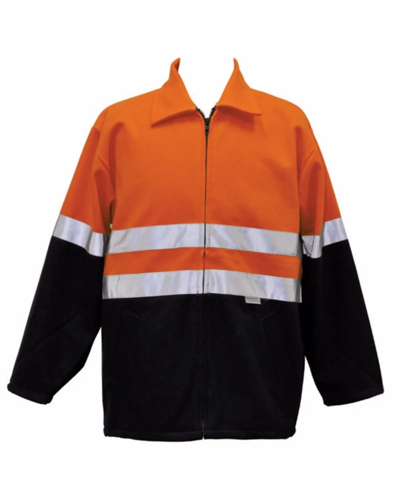 New Mens High Visibility Two Tone Bluey Safety Rain Coat Heavy Duty Fluro Jacket