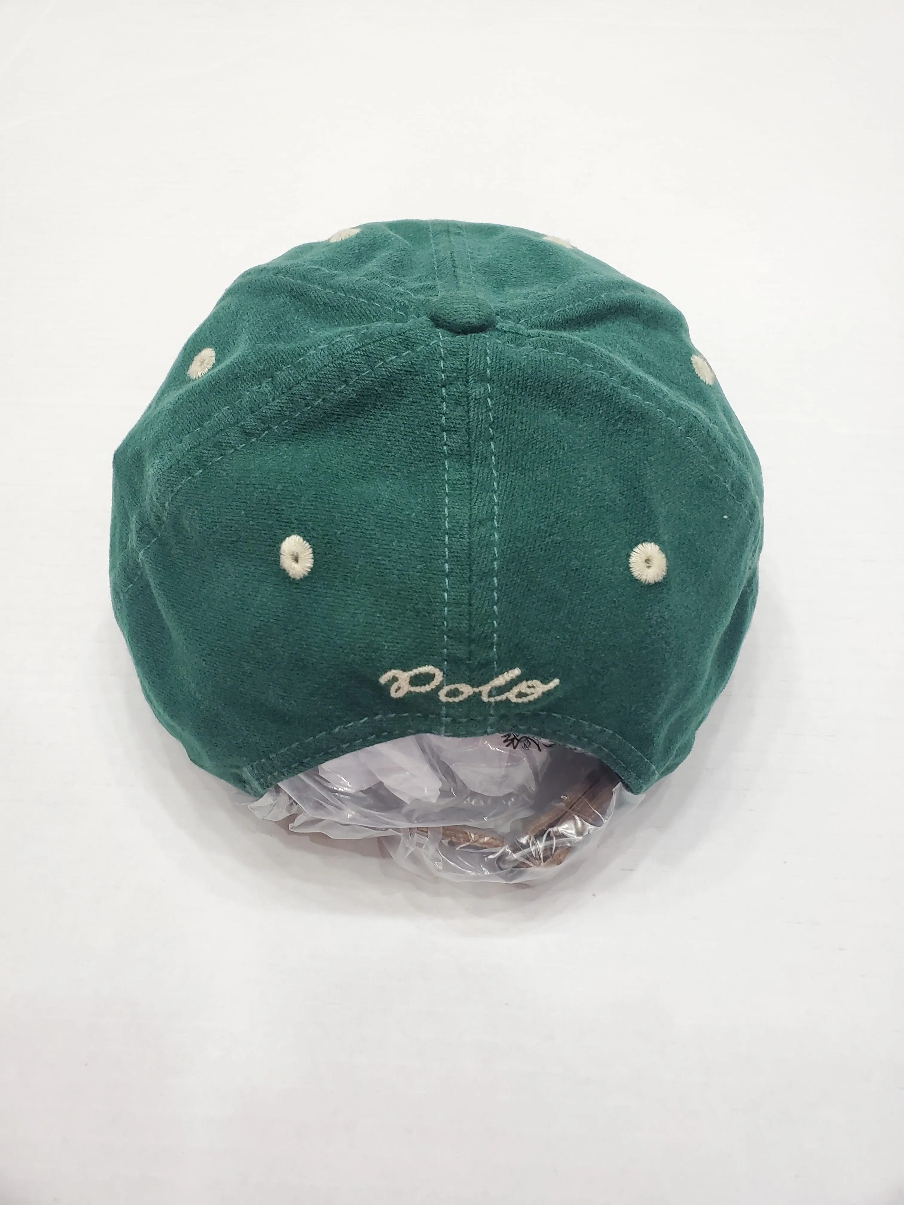 Nwt Polo Ralph Lauren Green 'P' Leather Adjustable Strap Back