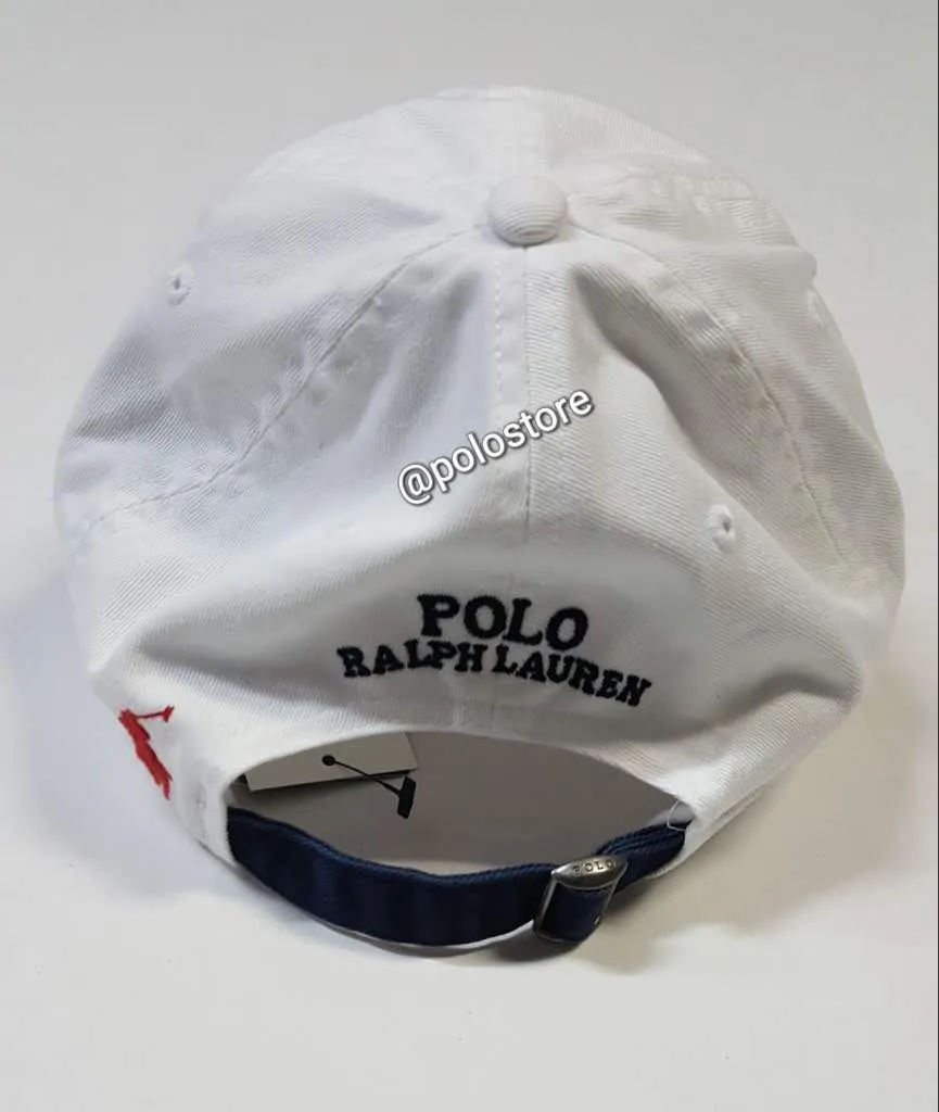 Nwt Polo Ralph Lauren White Kswiss Adjustable Strap Back Hat