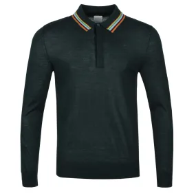 Paul Smith LS Polo Knitwear in Petrol Green