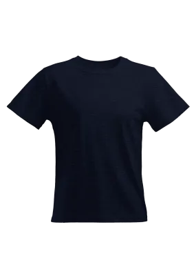 Perfect TShirt Co Women's Short Sleeve Crew Neck Heather Relax Fit in Navy