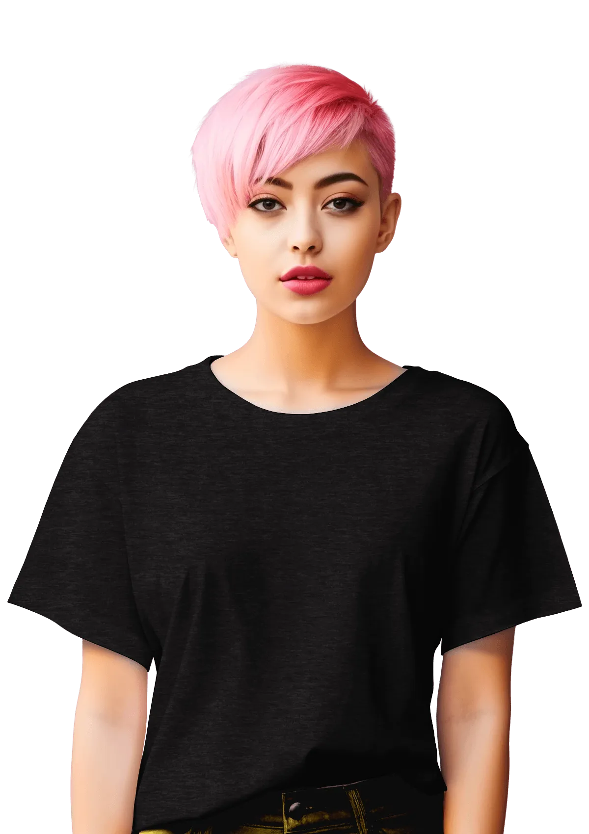 Perfect TShirt Co Women's Short Sleeve Crew Neck Heather Relax Fit T-Shirt - Black