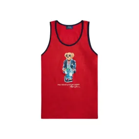 Polo Ralph Lauren Men's Red Sleeveless Knit Regatta Bear Jersey Tank Top 710871332004