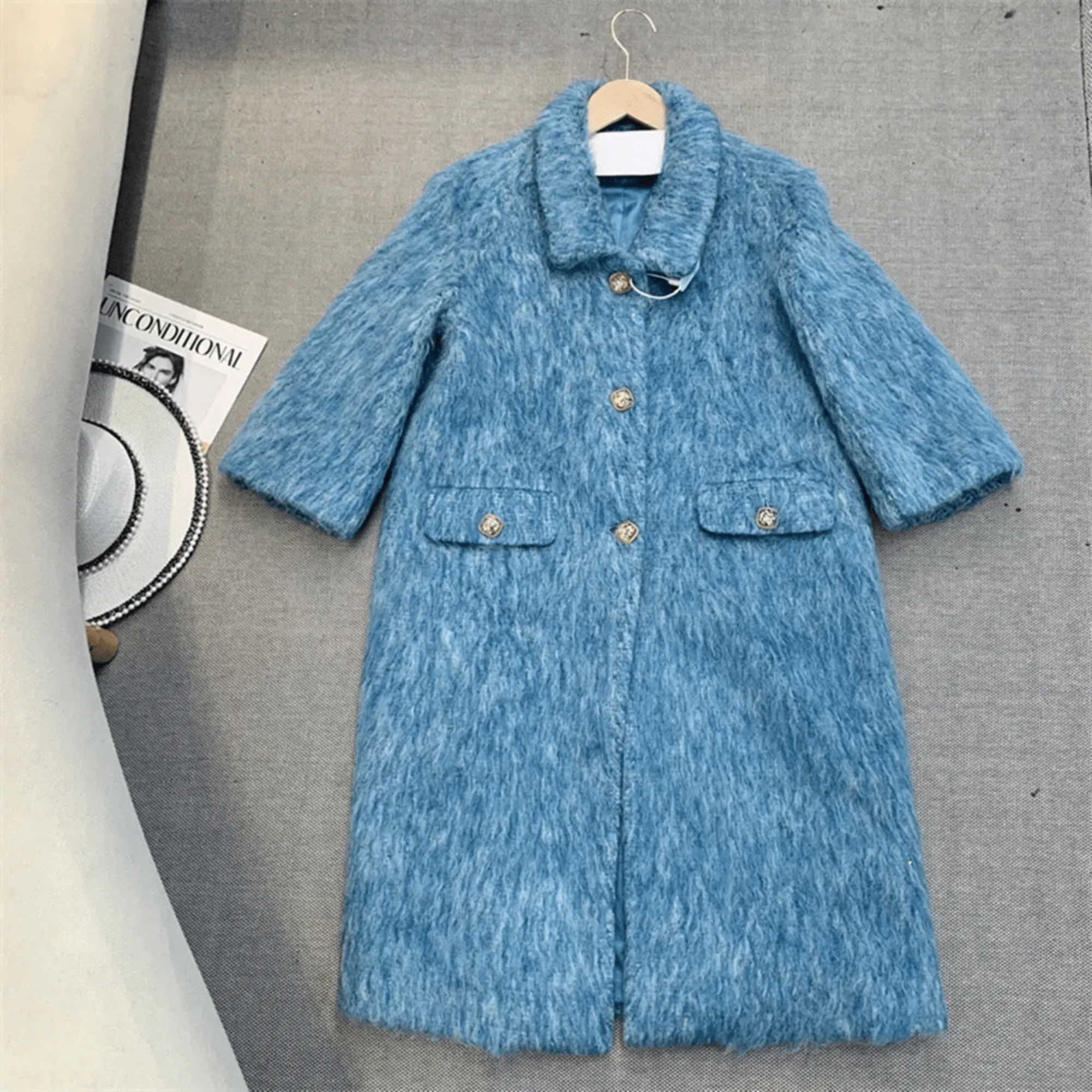 Pre Order:  Inlay Buttons Wool Blend Coat