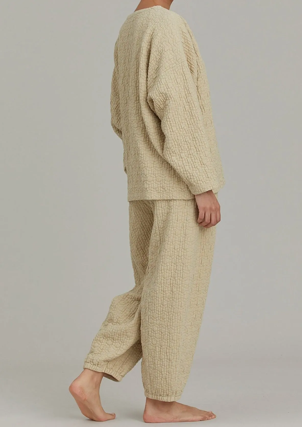 Quilted Boyfriend Pullover, Natural