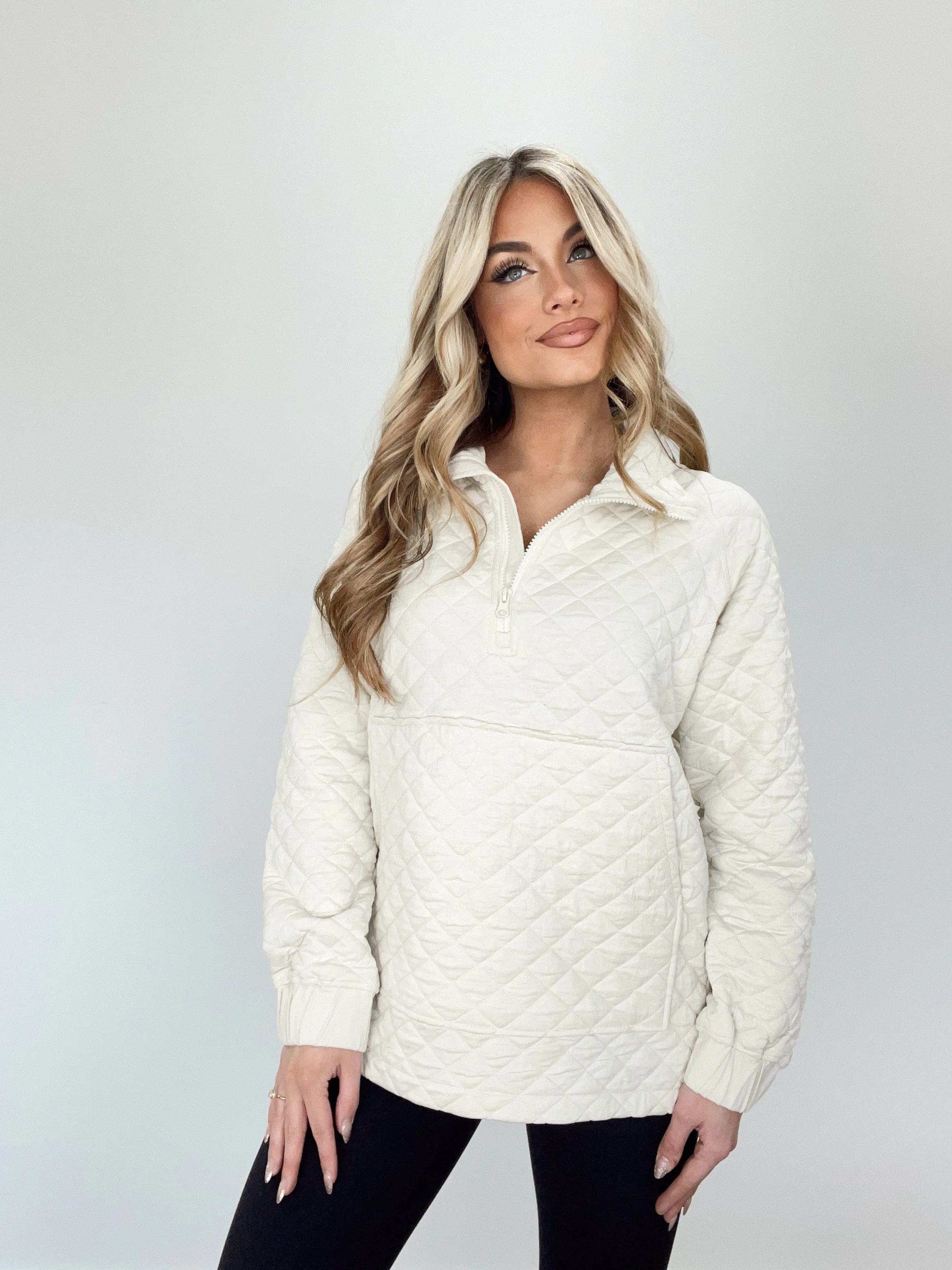 Quilted Jersey Pullover