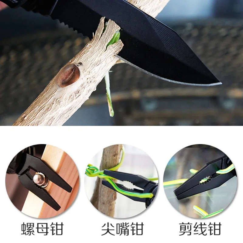 QUK Pliers Multitool Folding Pocket EDC Camping Outdoor Survival hunting Screwdriver Kit Bits Knife Bottle Opener Hand Tools