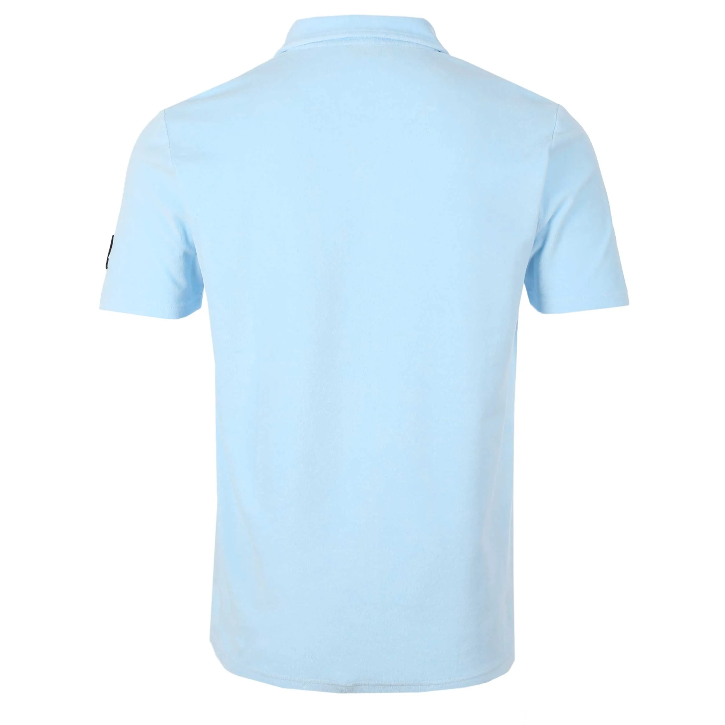 Sandbanks Resort Terry Towelling Polo Shirt in Crystal Blue